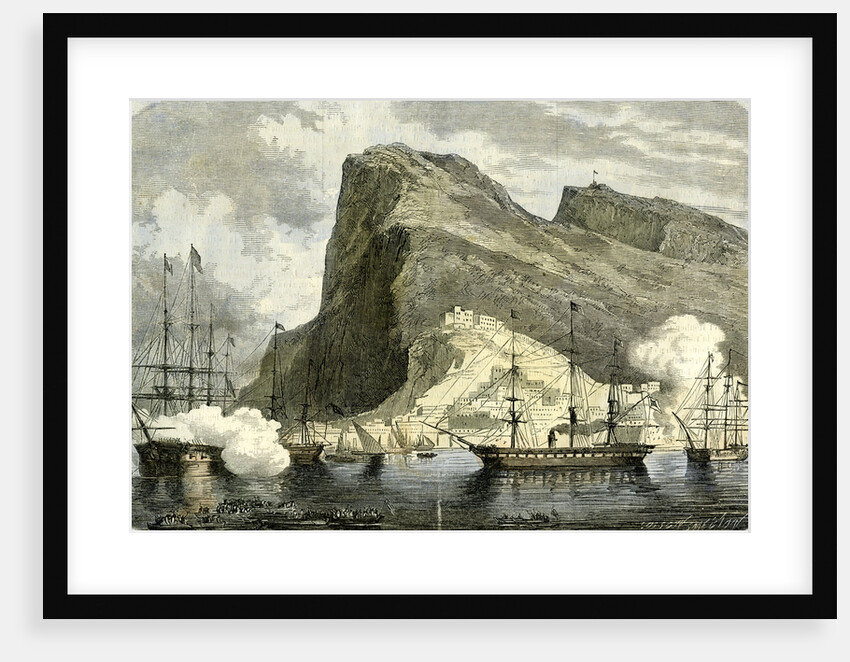 Gibraltar 1864 Arrival of the S.M. Maximilien Gibraltar by Anonymous