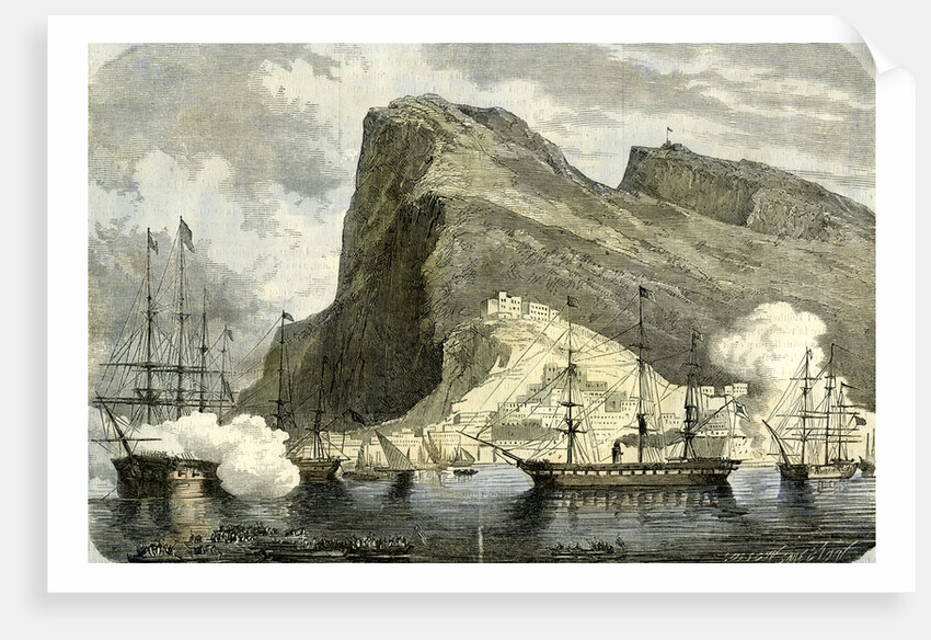 Gibraltar 1864 Arrival of the S.M. Maximilien Gibraltar by Anonymous