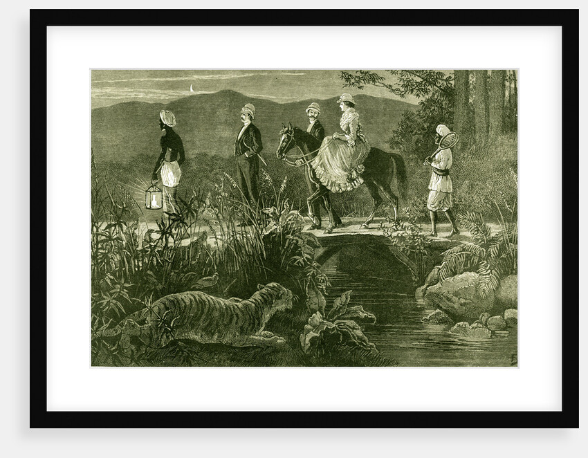 India 1885 Christmas at an Indian Hill Station Going Home after a Party. Bharat by Anonymous