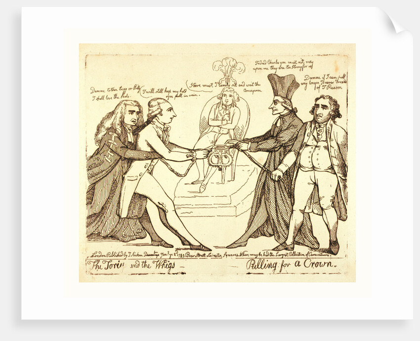 The Tories and the Whigs pulling for a crown by Anonymous