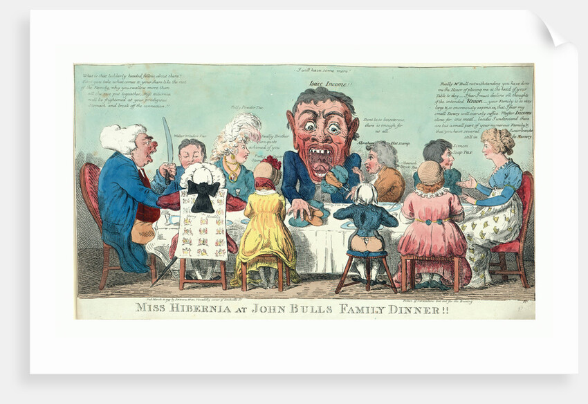 Miss Hibernia at John Bulls family dinner!! by Isaac Cruikshank
