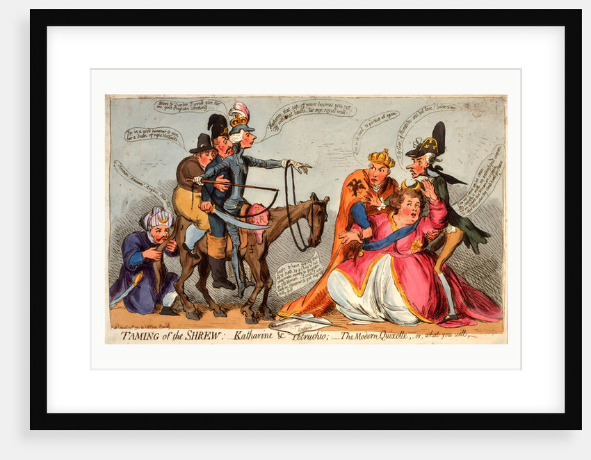 Taming of the shrew, Katharine and Petruchio, The modern Quixotte, or, what you will by James Gillray