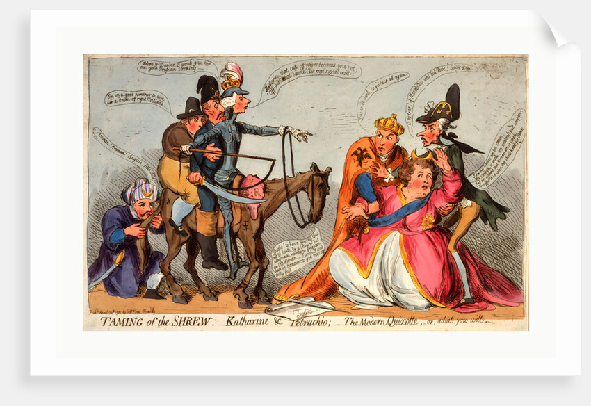 Taming of the shrew, Katharine and Petruchio, The modern Quixotte, or, what you will by James Gillray