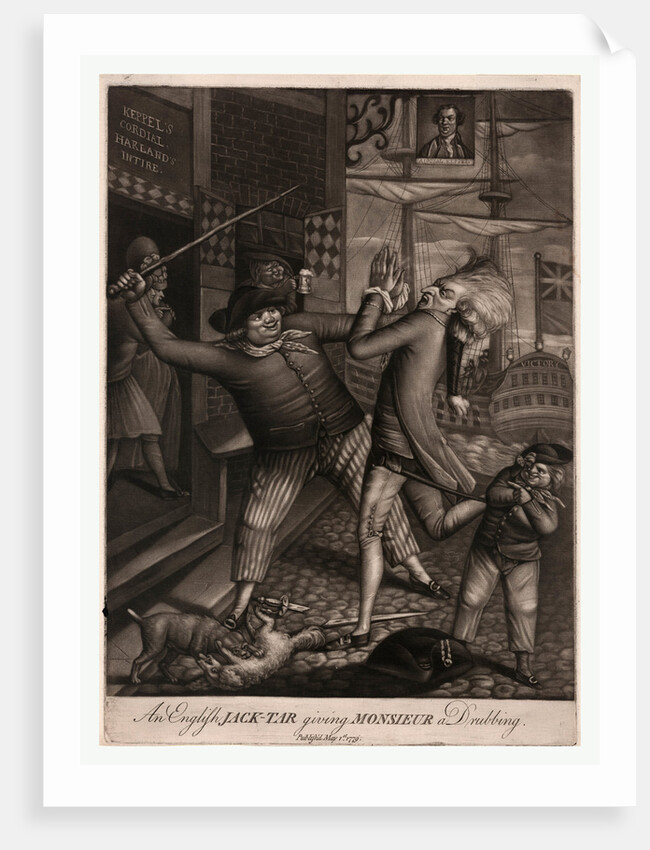 An English jack-tar giving monsieur a drubbing by Anonymous