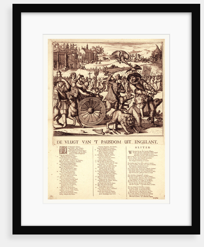 De vlugt van 't pausdom uit Engelant by Romeyn de Hooghe
