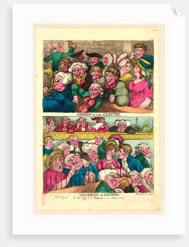 Comedy in the country. Tragedy in London by Thomas Rowlandson