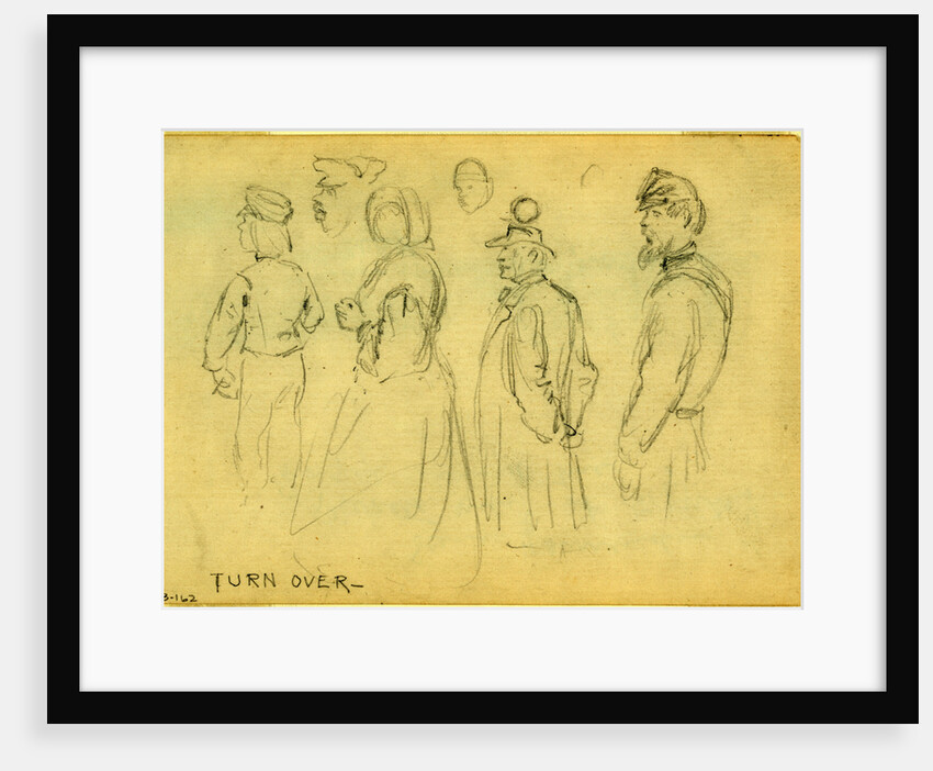 Studies of child, woman, gentleman, African American man & soldier by Anonymous