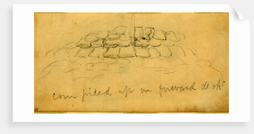 Corn piled up on forward deck by Anonymous