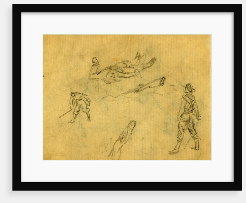 Studies of soldiers in various positions by Anonymous