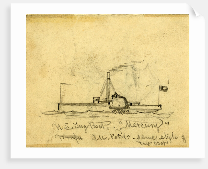 U.S. Tug Boat Mercury by Alfred R Waud