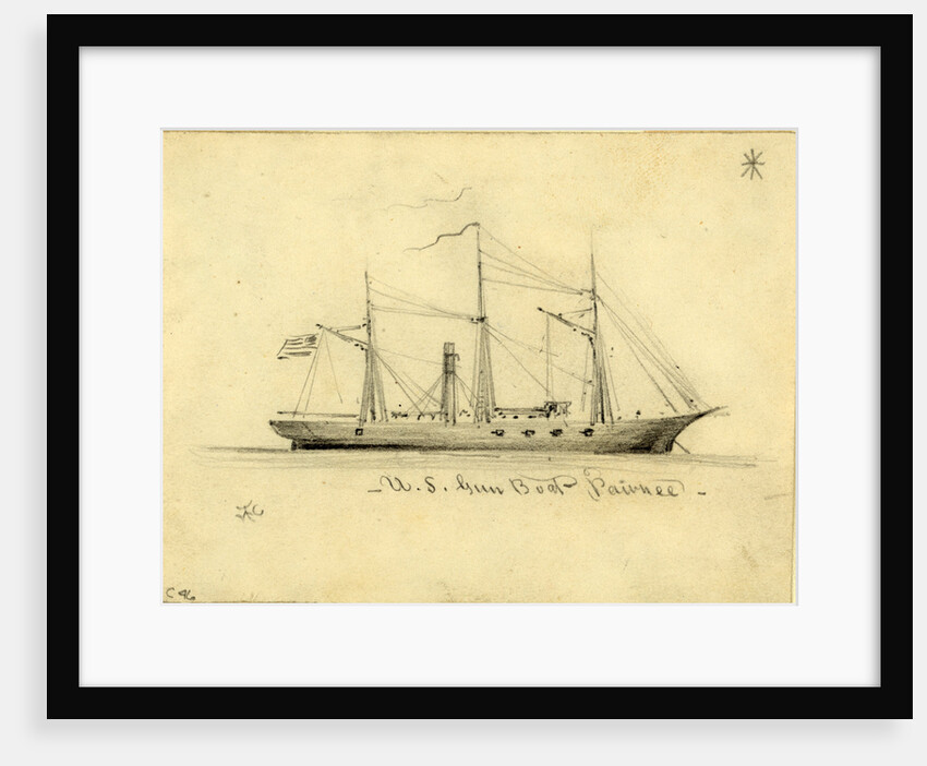 U.S. Gun Boat Pawnee by Alfred R Waud