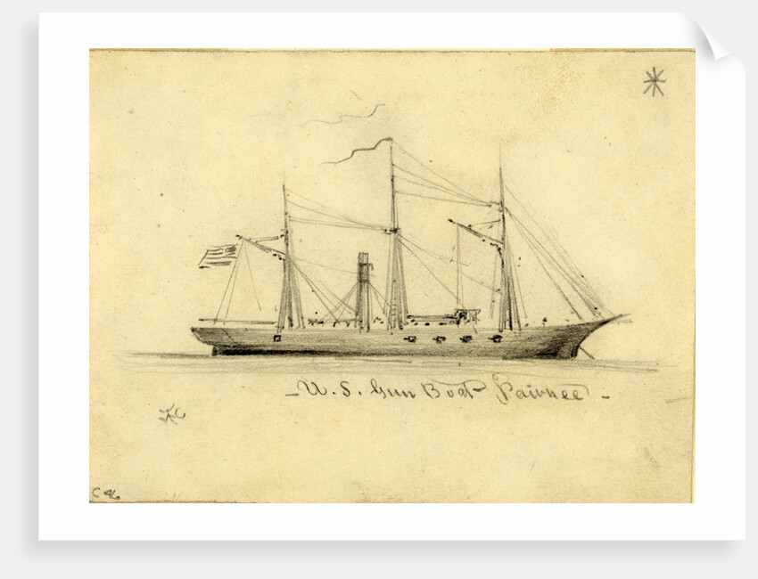 U.S. Gun Boat Pawnee by Alfred R Waud
