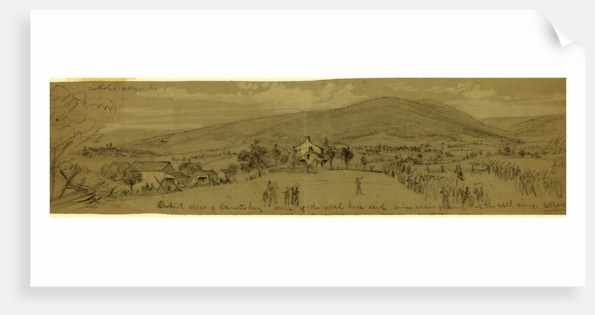 Distant view of Emmettsburg, scene of the rebel horse raid by Alfred R Waud