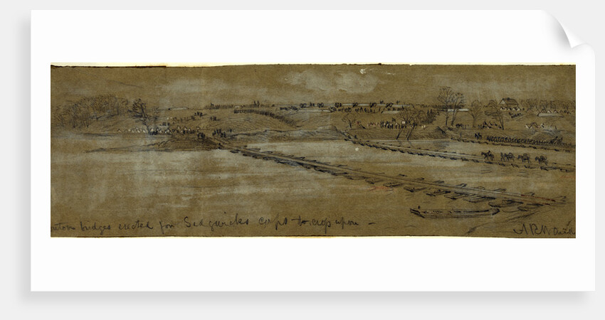 Pontoon bridges erected for Sedgwicks corps to cross upon, 1863 by Alfred R Waud