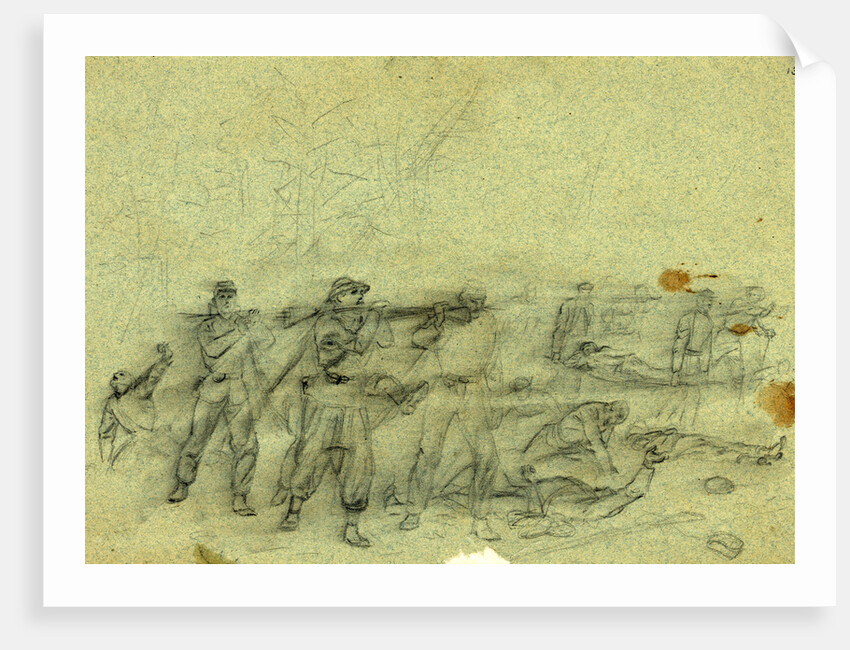 Wounded being carried away, 1864 May 6 by Alfred R Waud