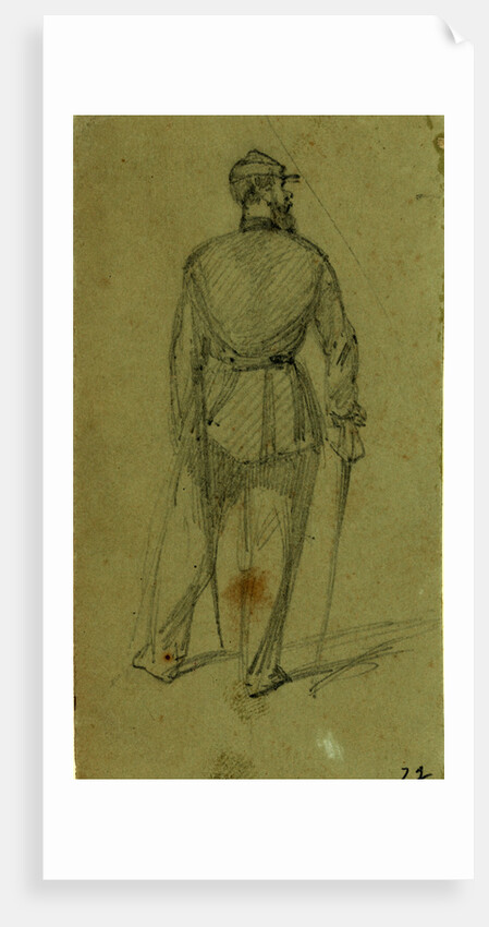 Single figure in uniform, seen from the rear by Alfred R Waud