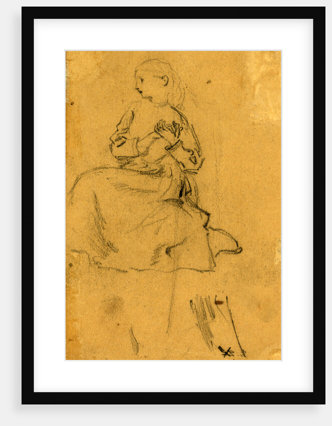 Young girl with clasped hands by Alfred R Waud