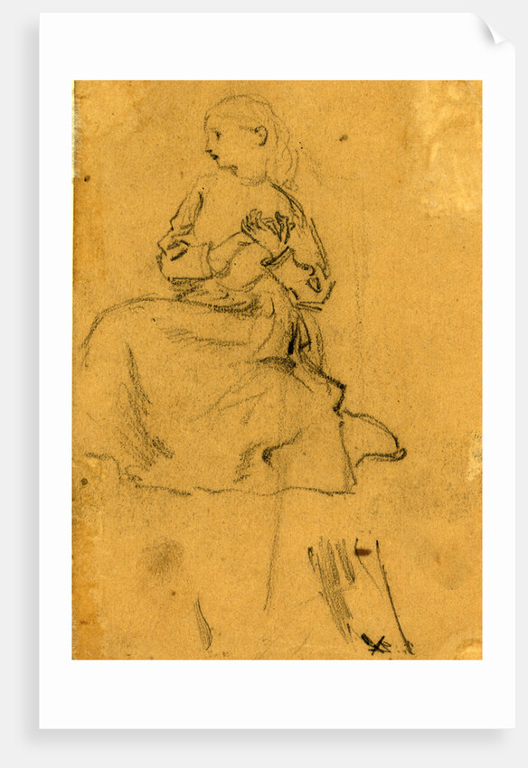 Young girl with clasped hands by Alfred R Waud