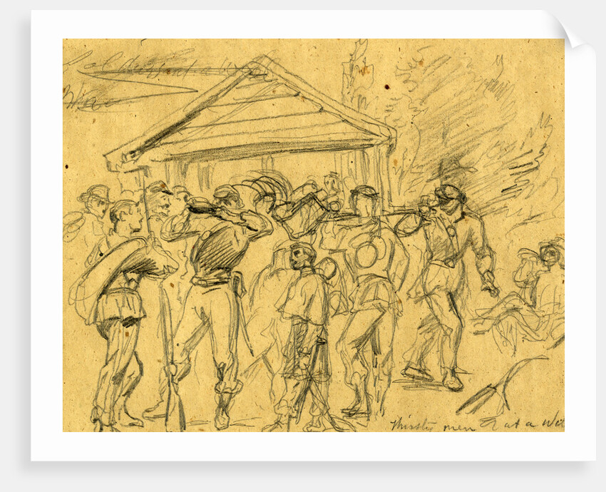 Thirsty men at a well, 1860-1865 by Alfred R Waud