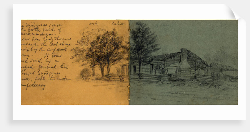 The Snodgrass House on the battlefield of Chickamauga by Alfred R Waud