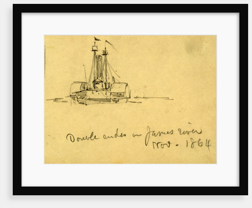 Double ender on James River, Nov. 1864, 1864 November by Alfred R Waud