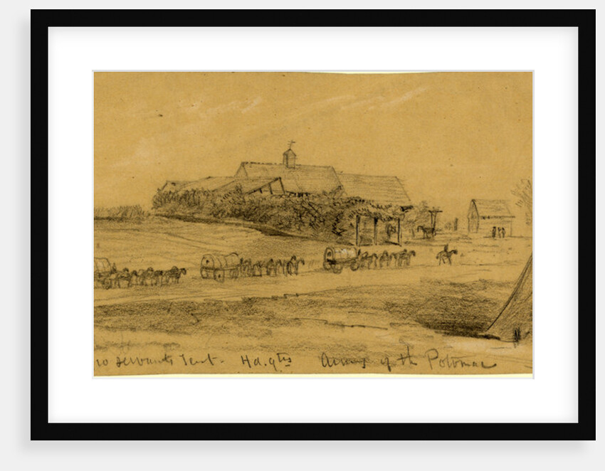 Stables and Negro servants tent, hd.qtrs Army of the Potomac, 1863 ca. March by Alfred R Waud