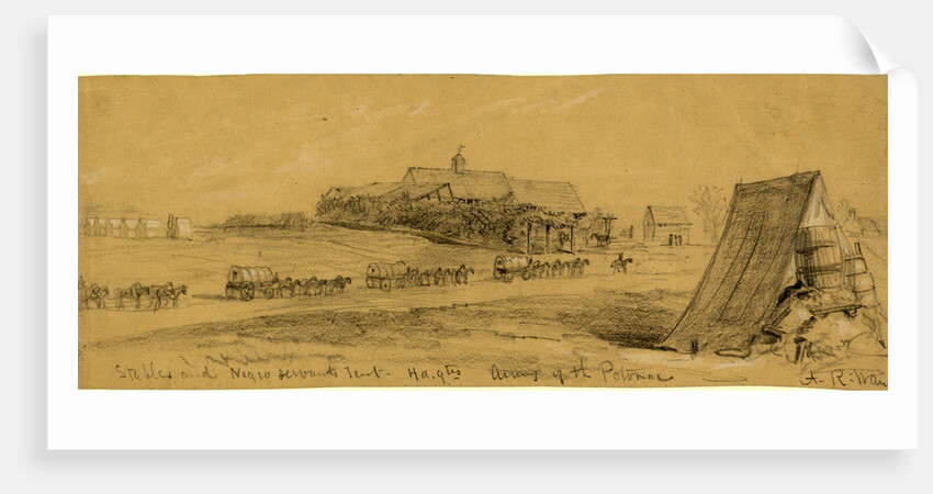Stables and Negro servants tent, hd.qtrs Army of the Potomac, 1863 ca. March by Alfred R Waud