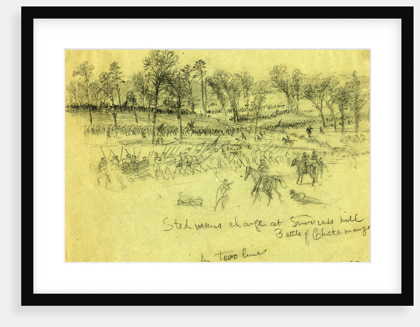 Steedmans charge at Snodgrass hill, Battle of Chickamauga, 1863 September 19-20 by Alfred R Waud