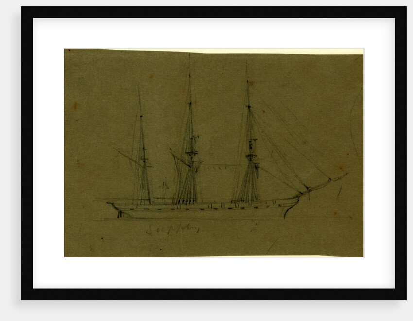 Supply, Broadside view of frigate, 1860-1865 by Alfred R Waud