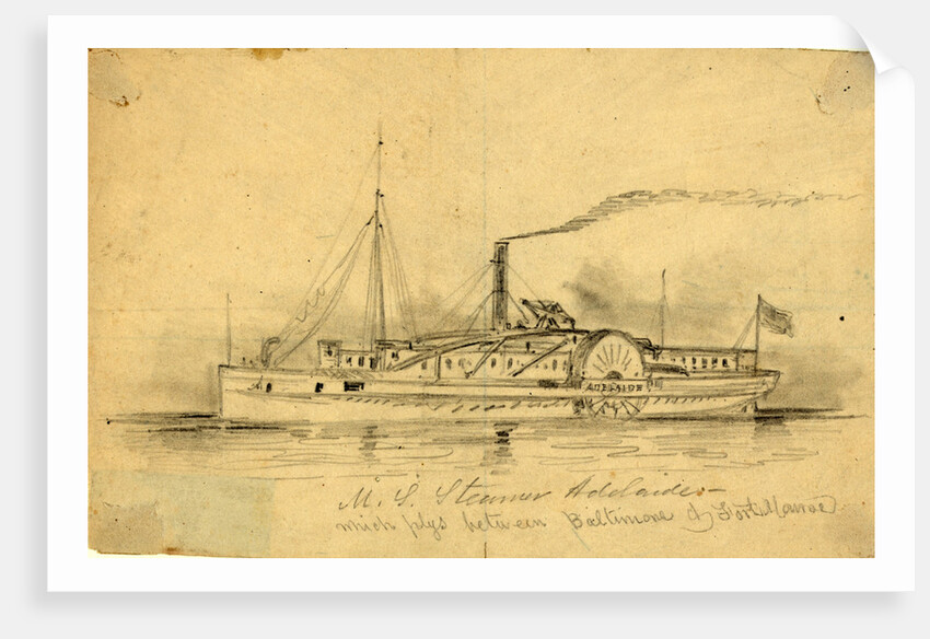 U.S. Steamer Adelaide, which plys between Baltimore & Fort Monroe by Alfred R Waud