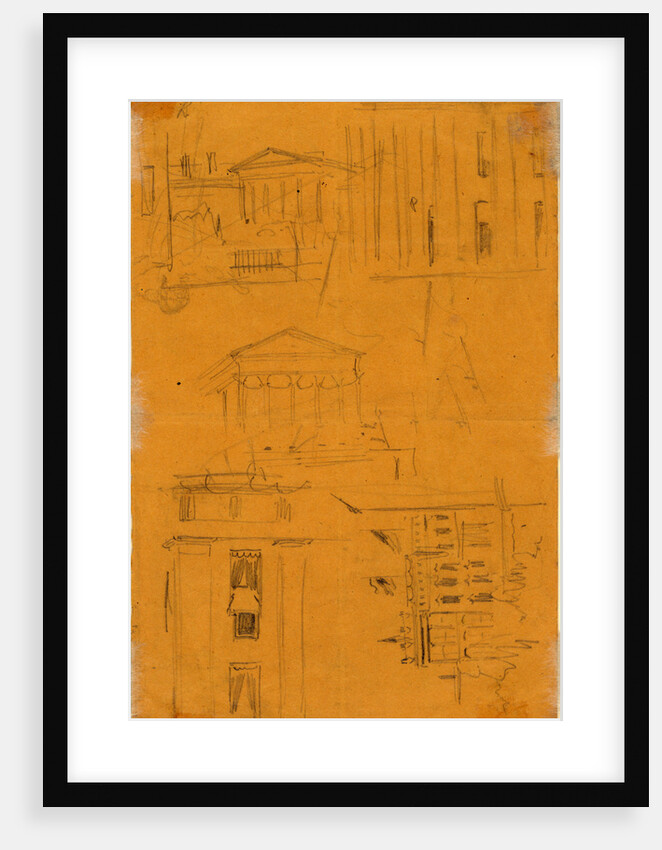 Architectural details with notation, LINCOLN, 1865 April? by Alfred R Waud