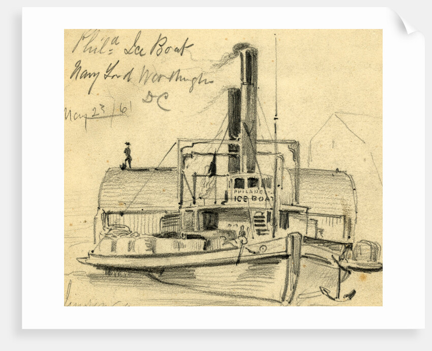 Phila. Ice Boat. Navy Yard. Washington DC May 23/61, 1861 May 23 by Alfred R Waud