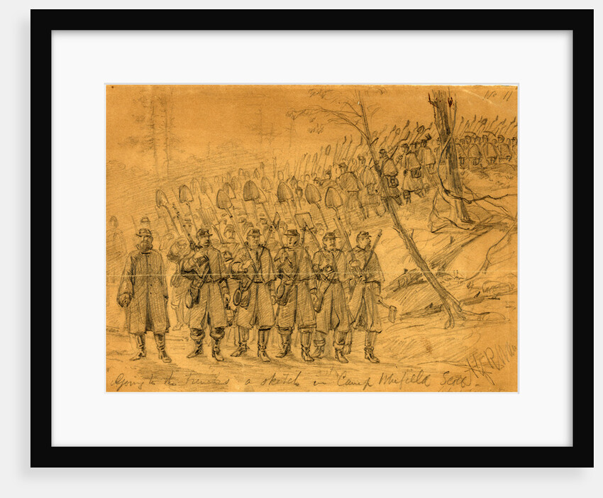 Going to the trenches, a sketch in Camp Winfield Scott. Before Yorktown, 1862 May by Alfred R Waud