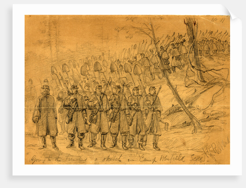 Going to the trenches, a sketch in Camp Winfield Scott. Before Yorktown, 1862 May by Alfred R Waud