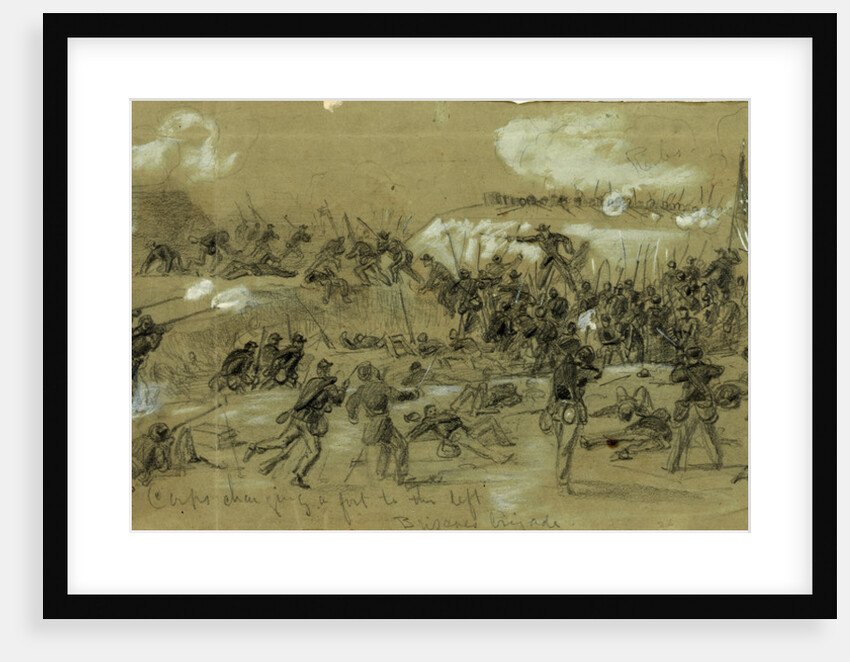 The 24th Corps charging a fort to the left, 1865 April by Alfred R Waud