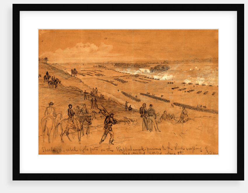 Shelling the rebel rifle pits on the Rappahannock, previous to the third crossing of Sedgwicks corps June 5th, 1863 June 5 by Alfred R Waud