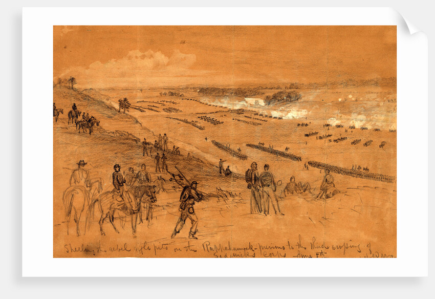 Shelling the rebel rifle pits on the Rappahannock, previous to the third crossing of Sedgwicks corps June 5th, 1863 June 5 by Alfred R Waud