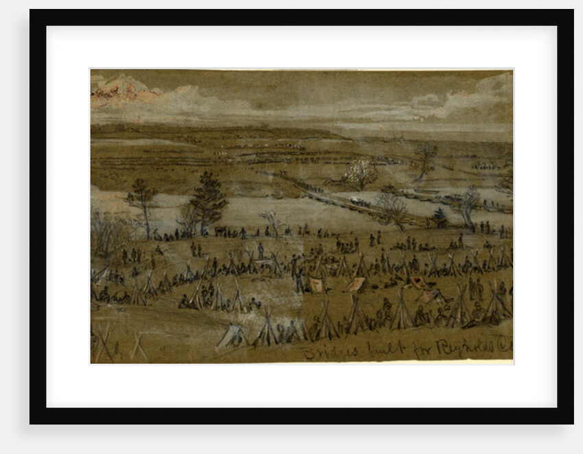 Bridges built for Reynolds Corps, sketched from Rebel rifle pits, 1863 April 28-30 by Alfred R Waud
