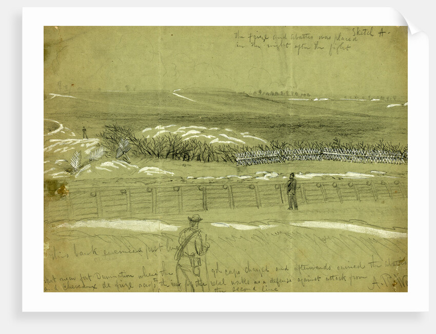 Spot near fort Damnation where the 9th Corps charged and afterwords carried the abattis by Alfred R Waud