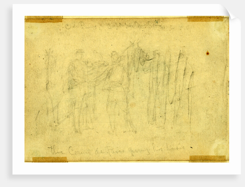 The Count de Paris giving his horse? by Alfred R Waud