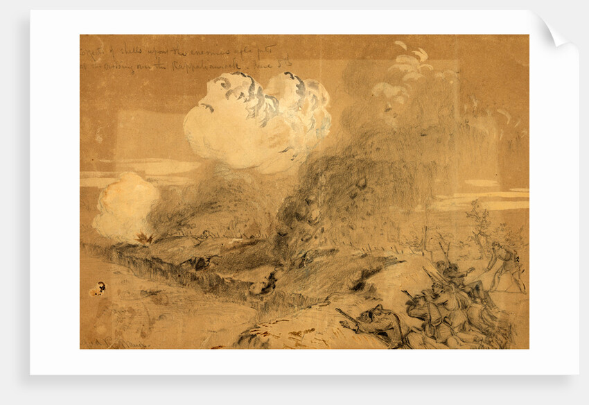 Effects of shells upon the enemies rifle pits at the crossing over the Rappahannock, June 5th, 1863 June 5 by Alfred R Waud