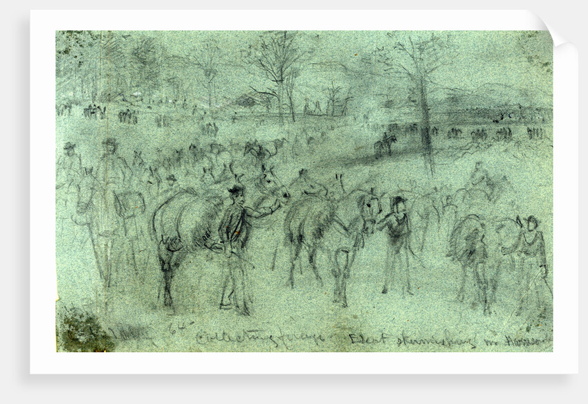 Collecting forage. Escort skirmishing n. Harrison, 1864 October by Alfred R Waud