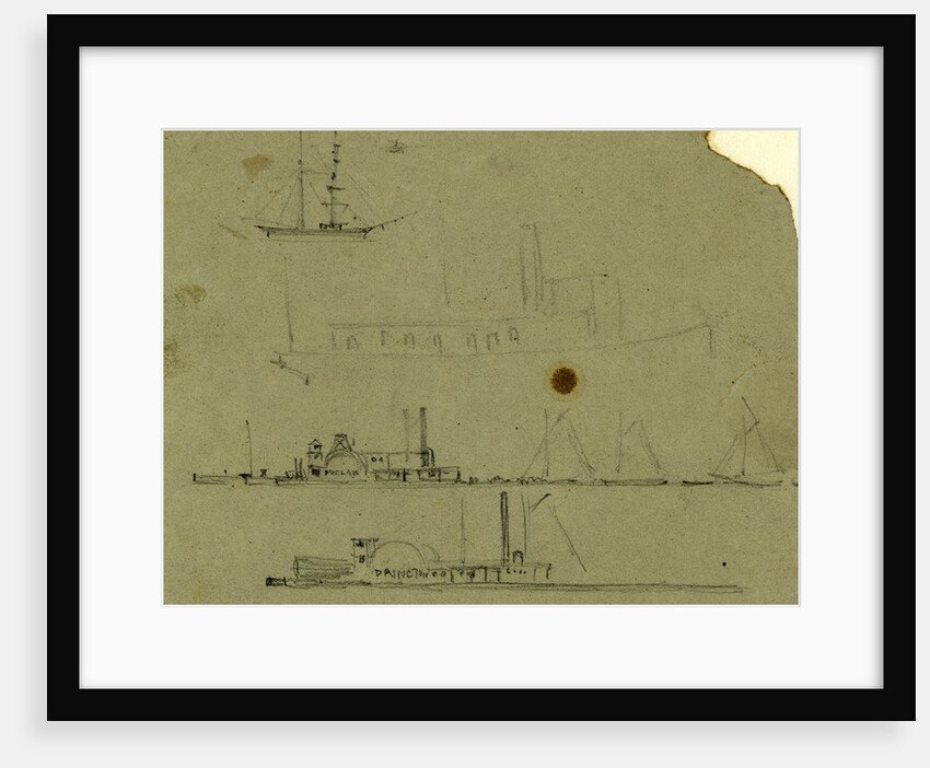 Steamships and sailboats by Alfred R Waud