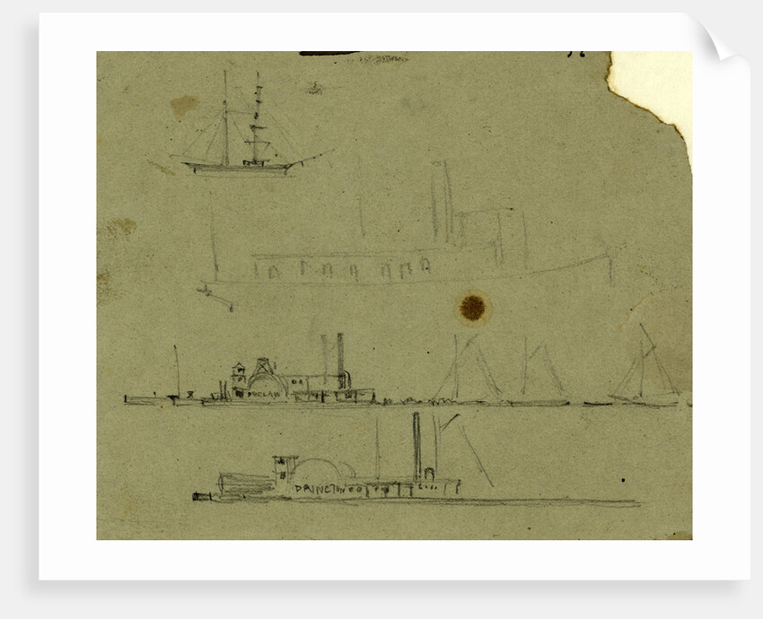 Steamships and sailboats by Alfred R Waud