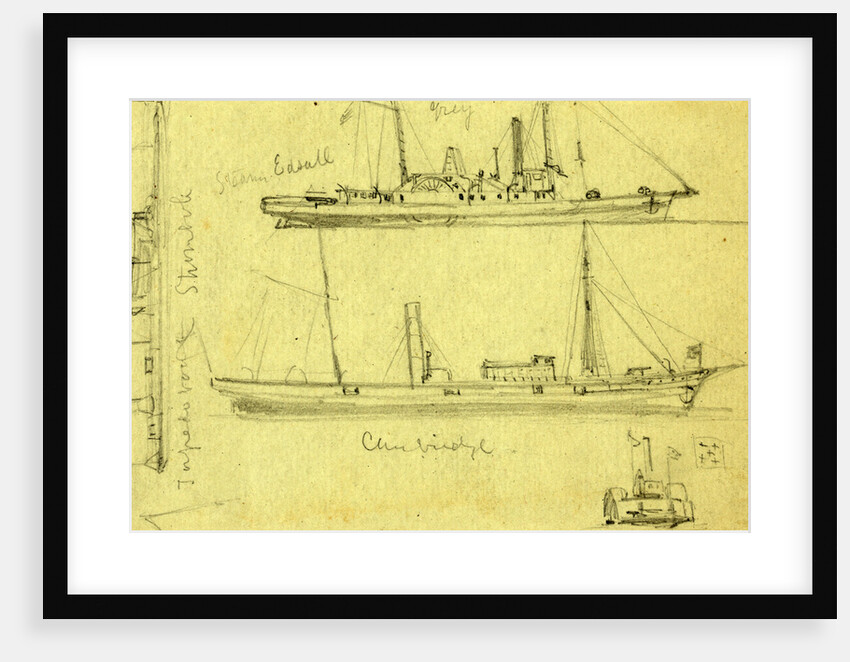 Sketches of four ships by Alfred R Waud