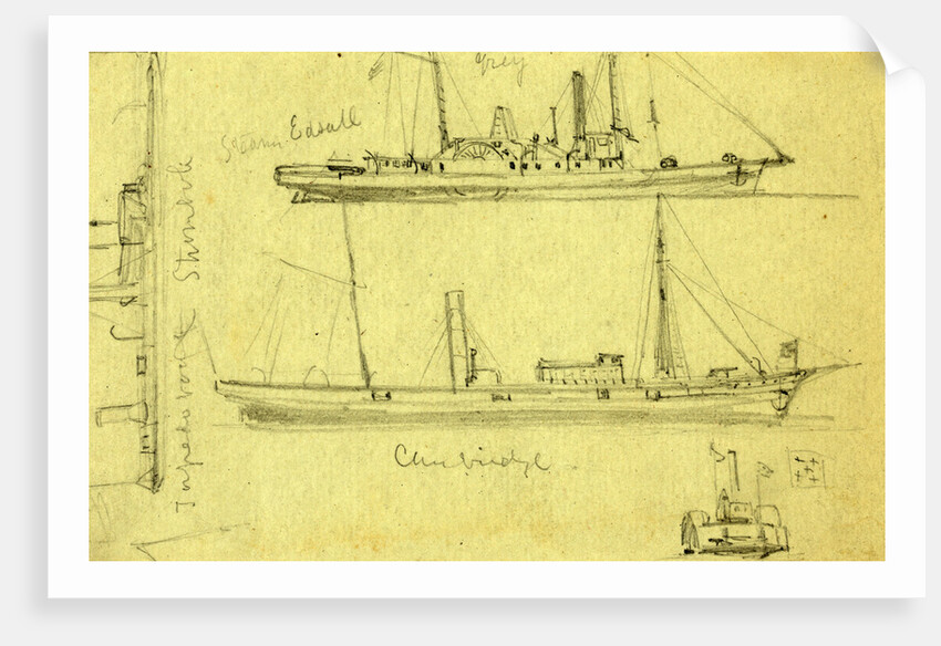 Sketches of four ships by Alfred R Waud