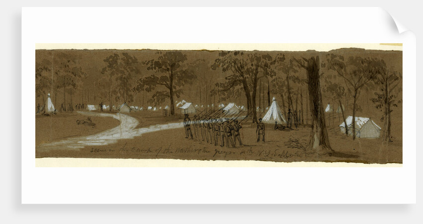 Scene in the camp of the Washington Greys. 8th N.Y.S.M, 1861 ca. April-August by Alfred R Waud