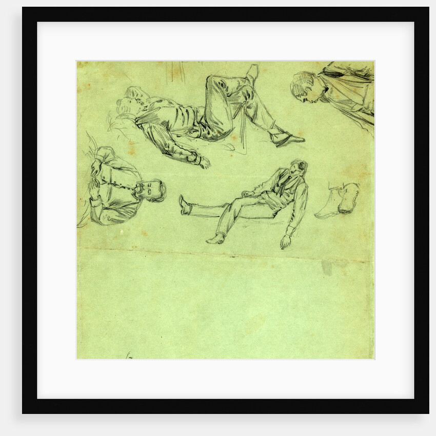Sketches of figures in repose, 1865 by Alfred R Waud