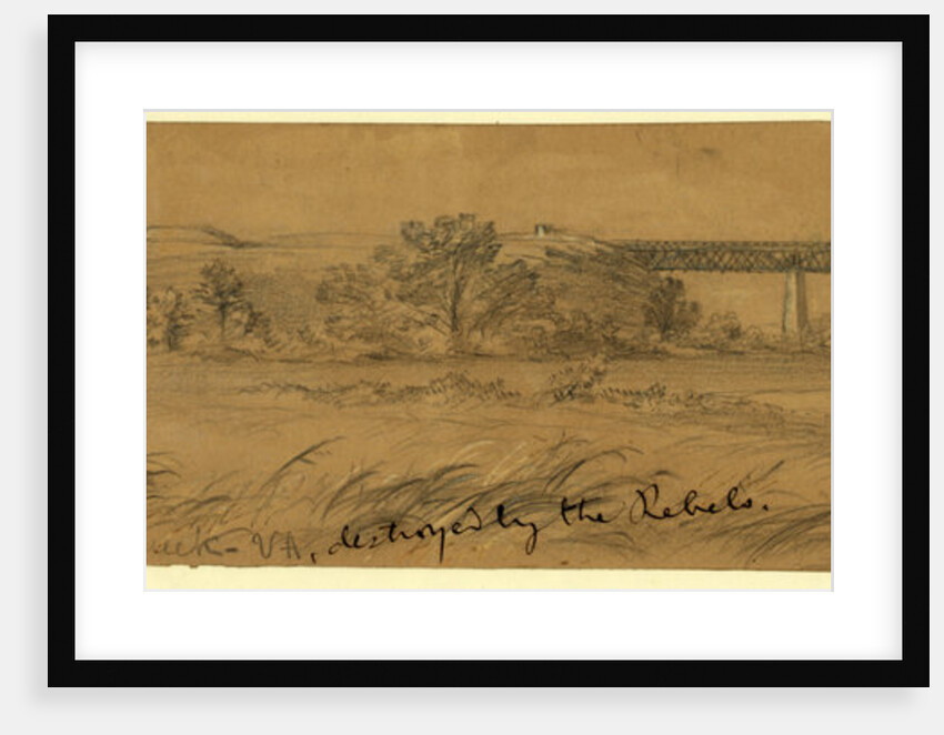 Genl. Haupts bridge over Potomac Creek Va, destroyed by the Rebels, 1863 ca. August by Alfred R Waud