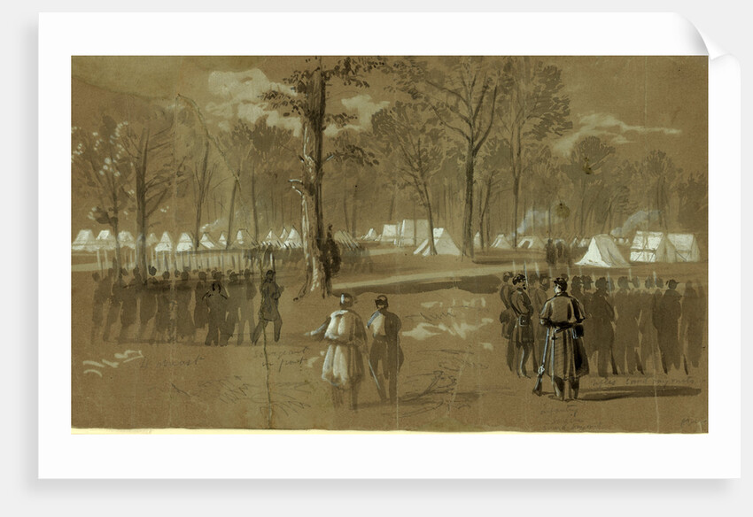 Camp of the second Connecticut regiment at Washington, in a grove on the north side of the city- Near the New York 7th by Alfred R Waud